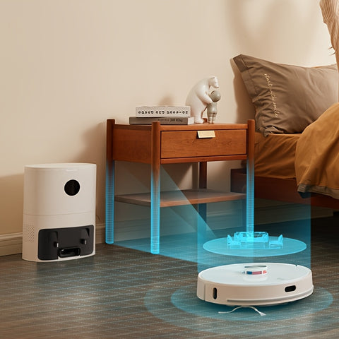 Lydsto S1 MAX Robot Vacuum and Mop Combo - All-in-One Sweeping, Mopping, Vacuuming with 8000Pa Powerful Suction, Auto Telescoping Mop, App & Voice Control, 40-Day Runtime, WiFi, for Hardwood, Tile, Linoleum Floors - Ideal for Home, Office, Pet Owners - Co