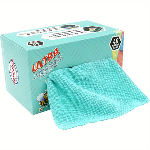 Microfiber Cleaning Cloths KICKLEEN 40-Pack Cleaning Cloths - Ultra, Heavy-Duty Lint-Free