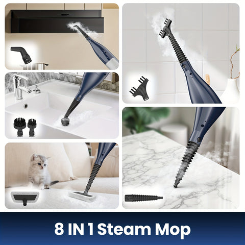 VM6 Steam Mop with Rotating Mop Pads, 10-in-1 Spin Steam Blaster Technology, 3 Steam Modes & LED Headlights for Laminate & Marble Floors, Steam Mops For Floor Cleaning, Floor Cleaning Mop, Swivel Mop, Floor Cleaning Mops, Flat Mops For Floor Cleaning, Spr