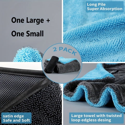 Extra Large Dual-Sided Quick-Dry Microfiber Towels - High Absorbency, No Leave-Ehind