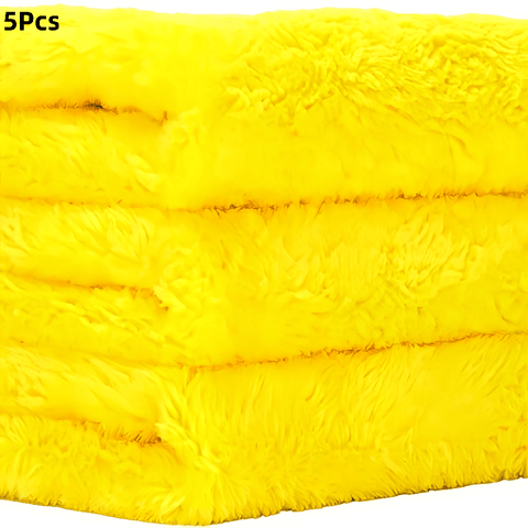 5pcs Ultra-Fine Fiber Car Towels - Absorbent Microfiber Cloths for Washing & Polishing
