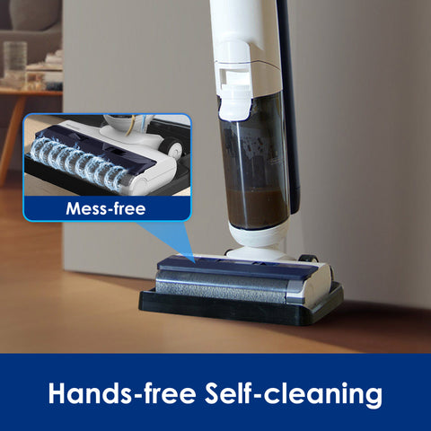 Tineco iFLOOR 5 Breeze Complete Wet Dry Vacuum, One-Step Cleaning for Hard Floors, Edge Clean, Auto Self-Cleaning, Lightweight & Cordless Design, Blue