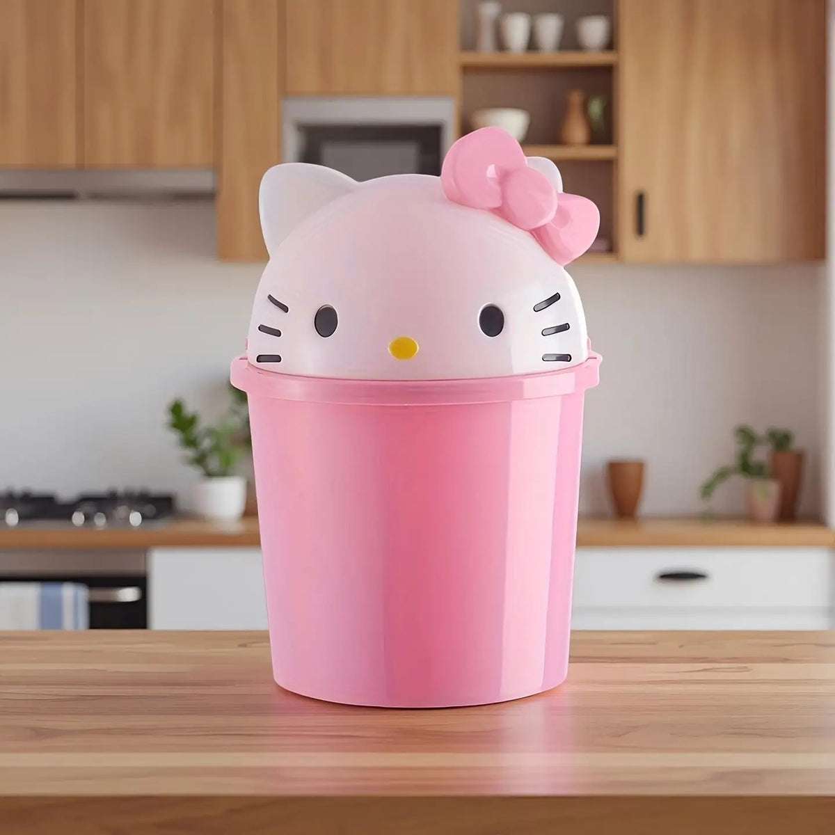 Sanrio for hello kitty Mini Trash Can with Lid - Cute Desk Waste Bin, Compact Decoration with Open-Top Lid, Perfect for Girls' Rooms, Birthday & Holiday Gifts, Office, School, Kitchen - Sanrio Collectible, School Supplies, Playful Aesthetic, Detachable De