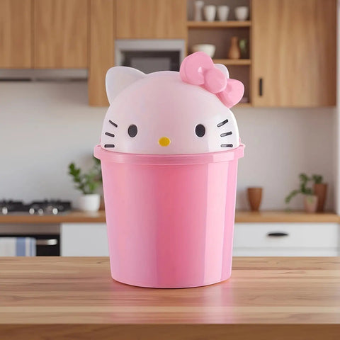 Sanrio for hello kitty Mini Trash Can with Lid - Cute Desk Waste Bin, Compact Decoration with Open-Top Lid, Perfect for Girls' Rooms, Birthday & Holiday Gifts, Office, School, Kitchen - Sanrio Collectible, School Supplies, Playful Aesthetic, Detachable De