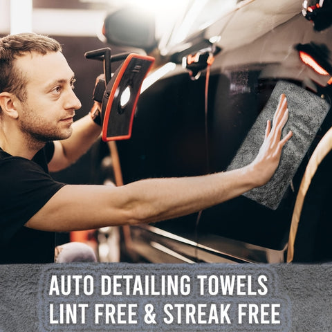 Pack of 6 Thick Edgeless Microfiber Towel – Ultra-Soft & High Absorbency – Ideal for Car Detailing